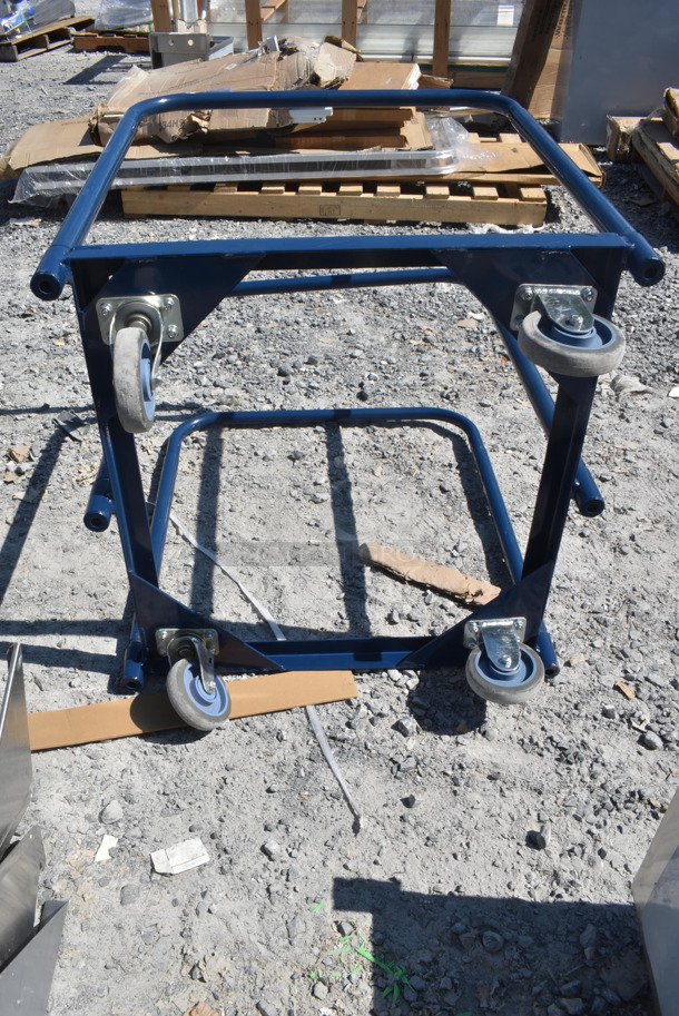BRAND NEW SCRATCH AND DENT! Blue Metal Dolly on Casters.  - Image 4 of 4
