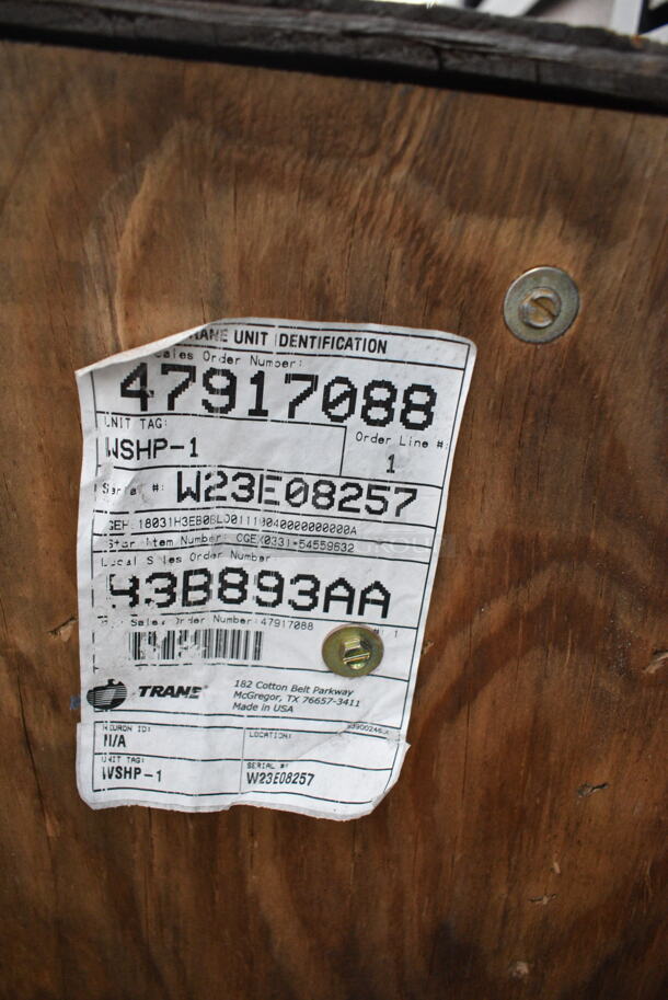 BRAND NEW IN CRATE! Trane WSHP-1 Metal Commercial Horizontal Rooftop Water Source Heat Pump.  - Image 3 of 3