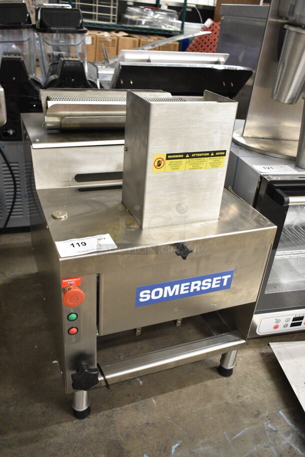 BRAND NEW SCRATCH AND DENT! Somerset CDR-170 Stainless Steel Commercial Countertop Dough Sheeter. 115 Volts, 1 Phase. Tested and Working!  - Image 2 of 12