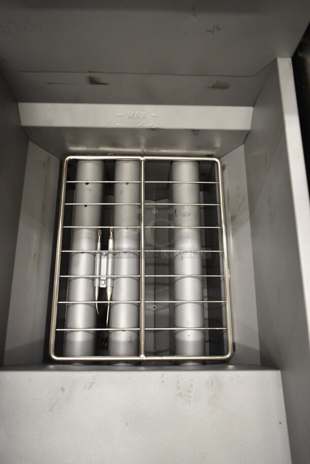 BRAND NEW SCRATCH AND DENT! 2023 Avantco 177FF40L Stainless Steel Commercial Floor Style Liquid Propane 40 lb. Stainless Steel Deep Fat Fryer w/ 2 Metal Fry Baskets and Commercial Casters. 90,000 BTU - Image 8 of 11