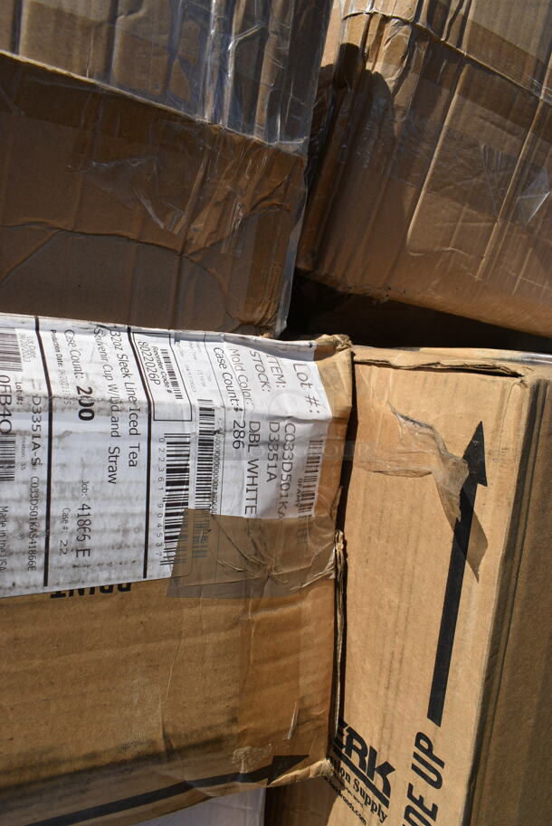 PALLET LOT of 35 BRAND NEW Boxes Including 500CC20 Choice Clear PET Customizable Plastic Cold Cup - 20 oz. - 600/Case, 2 Box 130BKFKSNSPH Choice Black Heavy Weight Wrapped Plastic Cutlery Pack with Napkin and Salt and Pepper Packets - 500/Case, 500TO993 Choice 9" x 9" x 3" Microwaveable 3-Compartment Black / Clear Plastic Hinged Container - 100/Case, 500TO10103C3 Choice 10" x 10" x 3" Microwaveable 3-Compartment Black / Clear Plastic Hinged Container - 100/Case, Lavex 500MFTN Lavex Natural Brown Kraft M-Fold (Multifold) Towel - 4000/Case, 795PLAKFT8 EcoChoice Kraft PLA Lined Compostable #8 Take-Out Container 6" x 4 3/4" x 2 1/2" - 300/Case, Choice 182RRF14 10" x 14" Plastic Food Bag On A Roll - 1000/Case, 347SP10CL Visions Florence 10" Square Clear Plastic Plate - 120/Case, 500LDOMEW Choice 9 oz., 12 oz., 16 oz., 20 oz., 24 oz. Clear PET Dome Lid with 2" Hole - 1000/Case, 4558022026 32 oz. Tall Plastic Iced Tea Design Souvenir Cup with Straw and Lid - 200/Case, 795NRKFT3 New Roots Kraft PLA-Lined Compostable #3 Take-Out Container 7 3/4" x 5 1/2" x 2 1/2" - 200/Case, 795PTOKFT2 Choice Kraft Microwavable Folded Paper #2 Take-Out Container 7 3/4" x 5 1/2" x 1 7/8" - 200/Case, 10 Box 130SERVSP8BK Choice 8 1/2" Black Disposable Plastic Serving Spoon - 72/Case. 35 Times Your Bid!  - Image 11 of 12