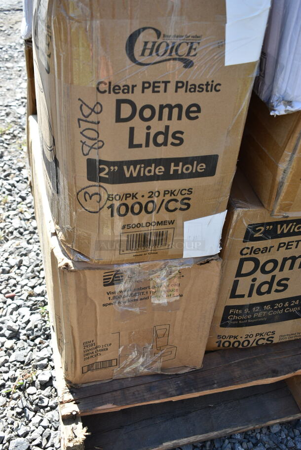 PALLET LOT of 35 BRAND NEW Boxes Including 500CC20 Choice Clear PET Customizable Plastic Cold Cup - 20 oz. - 600/Case, 2 Box 130BKFKSNSPH Choice Black Heavy Weight Wrapped Plastic Cutlery Pack with Napkin and Salt and Pepper Packets - 500/Case, 500TO993 Choice 9" x 9" x 3" Microwaveable 3-Compartment Black / Clear Plastic Hinged Container - 100/Case, 500TO10103C3 Choice 10" x 10" x 3" Microwaveable 3-Compartment Black / Clear Plastic Hinged Container - 100/Case, Lavex 500MFTN Lavex Natural Brown Kraft M-Fold (Multifold) Towel - 4000/Case, 795PLAKFT8 EcoChoice Kraft PLA Lined Compostable #8 Take-Out Container 6" x 4 3/4" x 2 1/2" - 300/Case, Choice 182RRF14 10" x 14" Plastic Food Bag On A Roll - 1000/Case, 347SP10CL Visions Florence 10" Square Clear Plastic Plate - 120/Case, 500LDOMEW Choice 9 oz., 12 oz., 16 oz., 20 oz., 24 oz. Clear PET Dome Lid with 2" Hole - 1000/Case, 4558022026 32 oz. Tall Plastic Iced Tea Design Souvenir Cup with Straw and Lid - 200/Case, 795NRKFT3 New Roots Kraft PLA-Lined Compostable #3 Take-Out Container 7 3/4" x 5 1/2" x 2 1/2" - 200/Case, 795PTOKFT2 Choice Kraft Microwavable Folded Paper #2 Take-Out Container 7 3/4" x 5 1/2" x 1 7/8" - 200/Case, 10 Box 130SERVSP8BK Choice 8 1/2" Black Disposable Plastic Serving Spoon - 72/Case. 35 Times Your Bid!  - Image 12 of 12