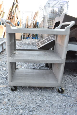 Gray Poly 3 Tier Cart on Commercial Casters. 
