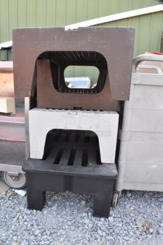4 Poly Dunnage Racks Including 2 Brown, 1 Black and 1 Gray. Includes 36x21x12. 4 Times Your Bid! 