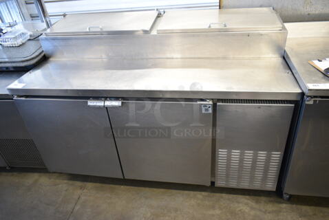 Continental CFT67 Stainless Steel Commercial Pizza Prep Table on Commercial Casters. 115 Volts, 1 Phase. Tested and Powers On But Does Not Get Cold