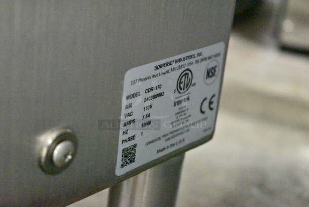 BRAND NEW SCRATCH AND DENT! Somerset CDR-170 Stainless Steel Commercial Countertop Dough Sheeter. 115 Volts, 1 Phase. Tested and Working!  - Image 12 of 12