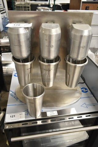 AvaMix DM-B-30C Stainless Steel Commercial Countertop 3 Head Drink Mixer. 120 Volts, 1 Phase. Tested and Working!