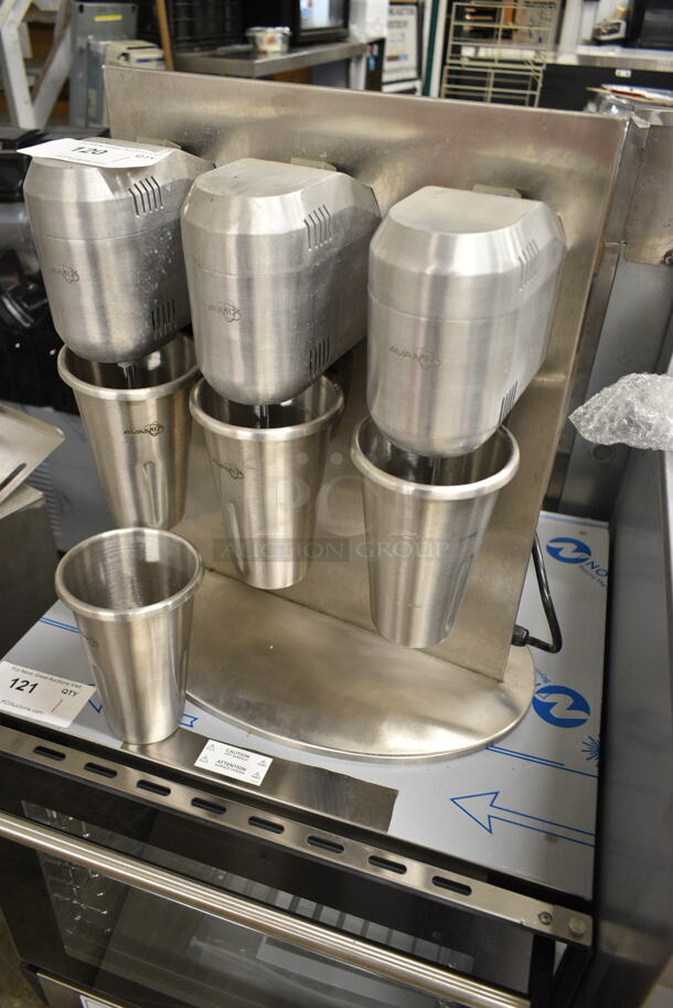 AvaMix DM-B-30C Stainless Steel Commercial Countertop 3 Head Drink Mixer. 120 Volts, 1 Phase. Tested and Working! - Image 2 of 7