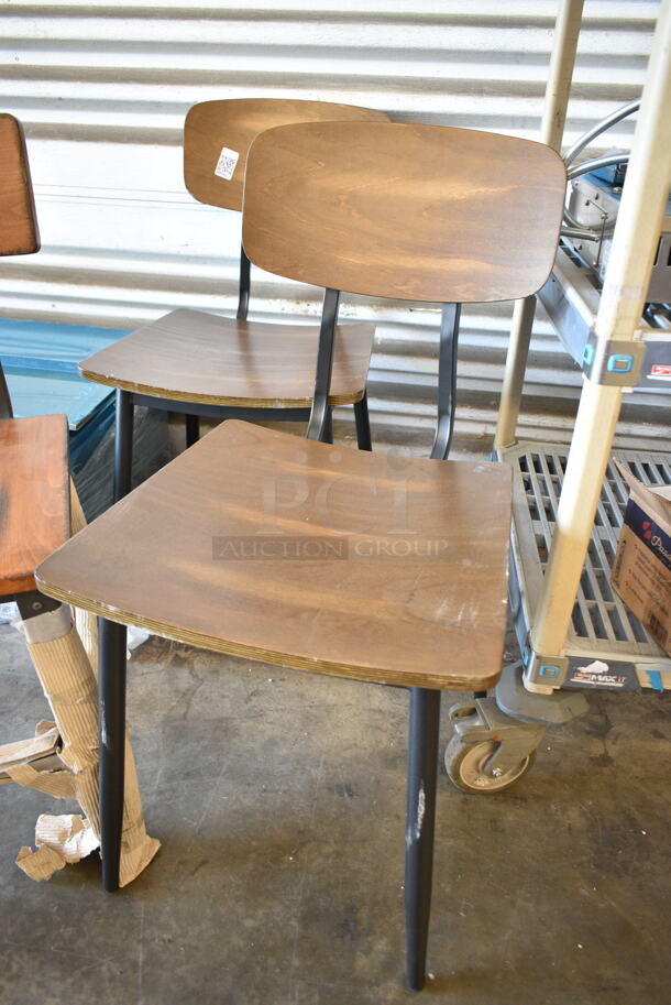 3 BRAND NEW SCRATCH AND DENT! Wooden Dining Height Chair on Metal Frame. 3 Times Your Bid!  - Image 3 of 8
