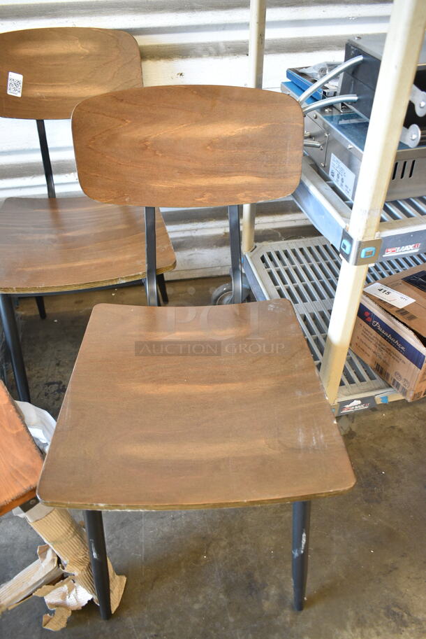 3 BRAND NEW SCRATCH AND DENT! Wooden Dining Height Chair on Metal Frame. 3 Times Your Bid!  - Image 5 of 8