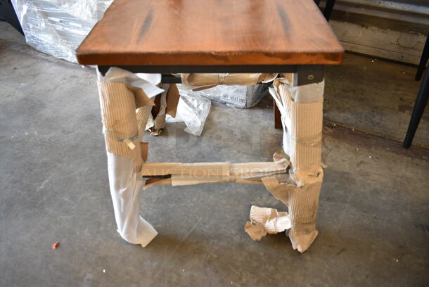 3 BRAND NEW SCRATCH AND DENT! Wooden Dining Height Chair on Metal Frame. 3 Times Your Bid!  - Image 7 of 8