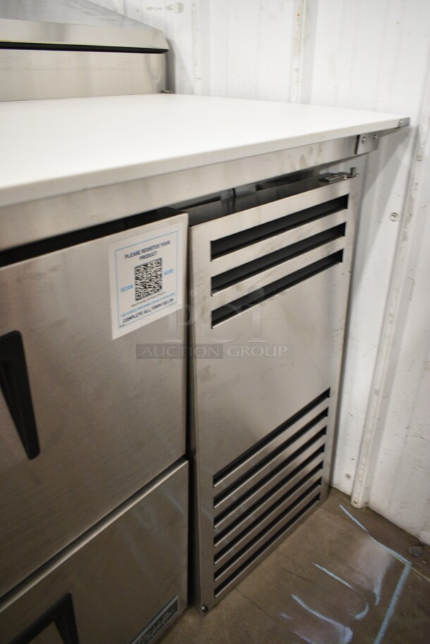 BRAND NEW SCRATCH AND DENT! 2024 True TPP-AT-44D-2-HC Stainless Steel Commercial 44 5/8" Refrigerated Pizza Prep Table with Two Drawers. 115 Volts, 1 Phase. Tested and Working! - Image 5 of 11