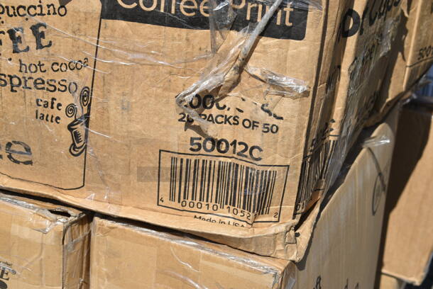 PALLET LOT of 41 BRAND NEW Boxes Including 2 Box 760SOUP8KPA Choice 8 oz. Kraft Poly-Coated Paper Food Cup with Vented Paper Lid - 250/Case, 50012C Choice 12 oz. Coffee Print Poly Paper Hot Cup - 1000/Case, 130WHSPOONH Choice White Heavy Weight Plastic Teaspoon - 1000/Case, 500CFT Lavex White C-Fold Standard Weight Towel - 2400/Case, 5014046XXH Lavex Pro 45 Gallon 3 Mil 40" x 46" Low Density Heavy-Duty Industrial Contractor Black Trash Bag / Can Liner - 50/Case, 130WHSPOONH Choice White Heavy Weight Plastic Teaspoon - 1000/Case, 130WBKFORKH Choice Black Heavy Weight Wrapped Plastic Fork - 1000/Case, 500LFLAT Choice Clear Flat Lid with Straw Slot - 9, 12, 16, 20, and 24 oz. - 1000/Case, 50010RIPKRPE Choice 10 oz. Double Wall Ripple Kraft Paper Hot Cup - 500/Case, 129MCR16B Choice 16 oz. Black 6 1/4" Round Microwavable Heavy Weight Container with Lid - 150/Case, 129MCS24B Choice 24 oz. Black Rectangular Microwavable Heavy Weight Container with Lid 8" x 5 1/4" x 2" - 150/Case, 50010W Choice 10 oz. White Poly Paper Hot Cup - 1000/Case, 124ASEAS12 American Metalcraft ASEAS12 12" Round Silver Hammered Aluminum Seafood Tray, 127CH16F Choice 16 oz. Clear RPET Tall Hinged Deli Container - 200/Case, 4 Box 475TCC0602 Lavex 6 9/16" x 2" Round Stainless Steel In-Counter Trash Chute. 41 Times Your Bid!  - Image 3 of 12