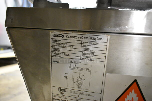 KoolMore KM-CGD-8HP Stainless Steel Commercial Countertop Ice Cream Freezer. See Pictures for Broken Glass. 115 Volts, 1 Phase. Tested and Working! - Image 9 of 9