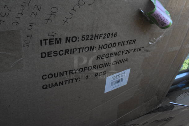 3 BRAND NEW SCRATCH AND DENT! Items Including Regency 460SS2448 Spec Line 24" x 48" NSF Stainless Steel Solid Shelf, Steelton 522HF2016 16"(H) x 20"(W) x 2"(T) Stainless Steel Hood Filter, Regency 600PSWT3048F 30" x 48" Poly Table Top for 30" x 48" Poly Top Table without Backsplash. 3 Times Your Bid! May Be Missing Pieces.  - Image 3 of 4