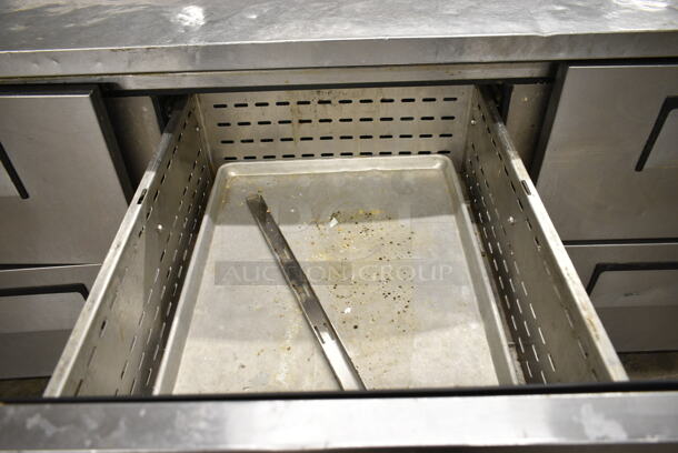 True TPP-93D-6 Stainless Steel Commercial Pizza Prep Table w/ 6 Drawers on Commercial Casters. 115 Volts, 1 Phase. Tested and Working! - Image 9 of 12