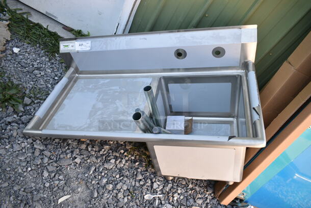 BRAND NEW SCRATCH AND DENT! Regency 600S1181824L Stainless Steel Single Bay Sink w/ Left Side Drain Board.  - Image 2 of 7