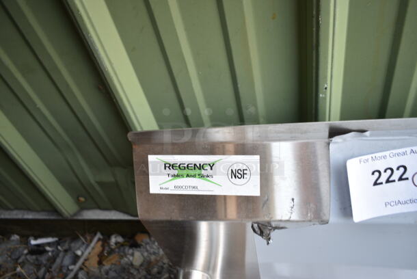 BRAND NEW SCRATCH AND DENT! Regency 600CDT96L 16 Gauge 8' Clean Dish Table - Left Drainboard. No Legs.  - Image 3 of 3