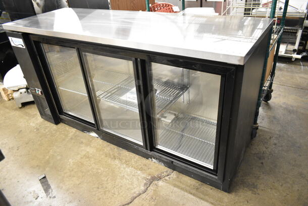 BRAND NEW SCRATCH AND DENT! 2024 Avantco 178UBB72SHC 73" Black Counter Height Narrow Sliding Glass Door Back Bar Refrigerator with LED Lighting. 115 Volts, 1 Phase. Tested and Working!
 - Image 3 of 9
