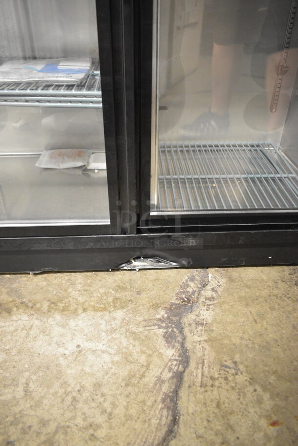 BRAND NEW SCRATCH AND DENT! 2024 Avantco 178UBB72SHC 73" Black Counter Height Narrow Sliding Glass Door Back Bar Refrigerator with LED Lighting. 115 Volts, 1 Phase. Tested and Working!
 - Image 4 of 9