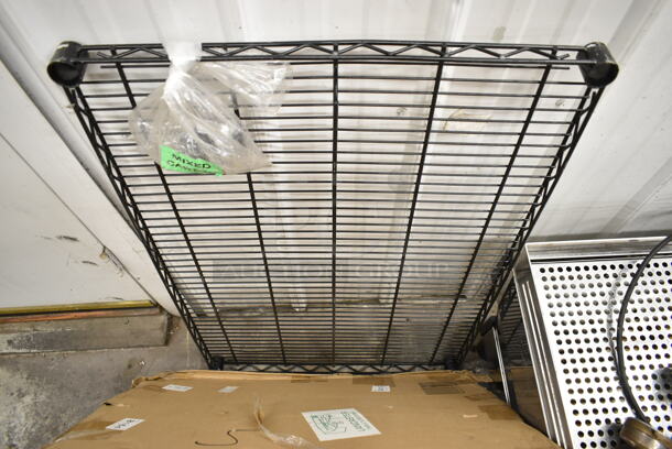 3 BRAND NEW SCRATCH AND DENT! Items Including Lancaster Table & Seating 3493030TCB 30" x 30" Laminated Square Table Top Reversible Cherry / Black, Baker's Lane 176C3IBM Cart for 3 Ingredient Bins, Black Finish Wire Shelf. 3 Times Your Bid!  - Image 5 of 5