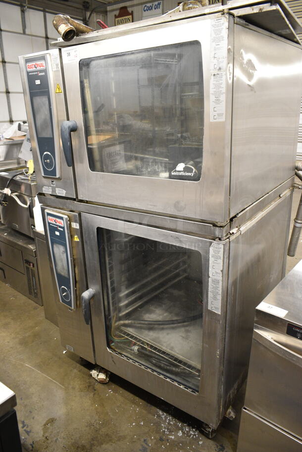 2 2016 Rational Stainless Steel Commercial Combitherm Self Cooking Center Convection Ovens on Commercial Casters. Top Model: SCC WE 62. Bottom Model: SCC WE 102. 480 Volts, 3 Phase. 2 Times Your Bid! - Image 1 of 12