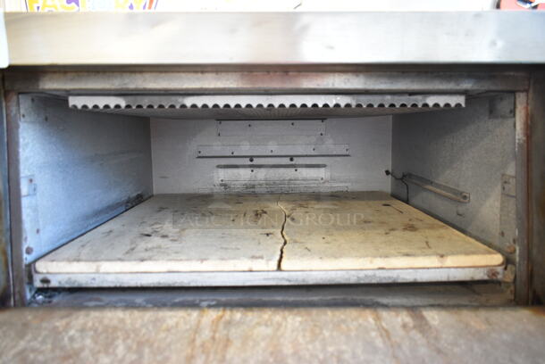Bakers Pride P46S Stainless Steel Commercial Countertop Electric Powered 2 Deck Pizza Oven w/ Broken Cooking Stones. 208 Volts, 1 Phase.  - Image 4 of 6