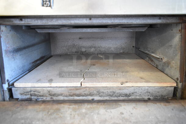 Bakers Pride P46S Stainless Steel Commercial Countertop Electric Powered 2 Deck Pizza Oven w/ Broken Cooking Stones. 208 Volts, 1 Phase.  - Image 5 of 6