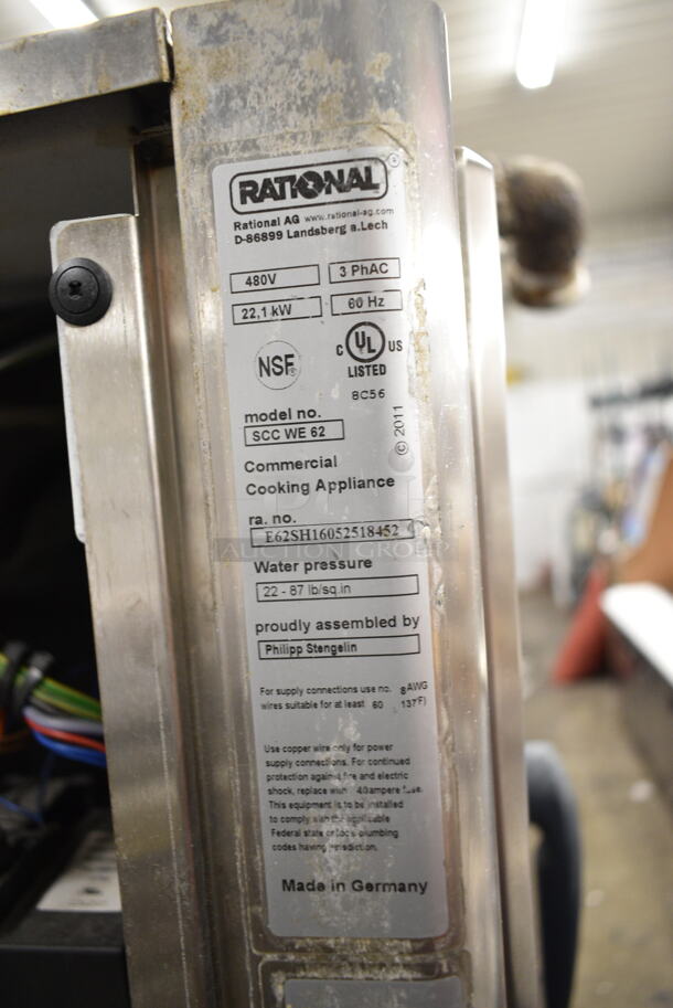 2 2016 Rational Stainless Steel Commercial Combitherm Self Cooking Center Convection Ovens on Commercial Casters. Top Model: SCC WE 62. Bottom Model: SCC WE 102. 480 Volts, 3 Phase. 2 Times Your Bid! - Image 11 of 12
