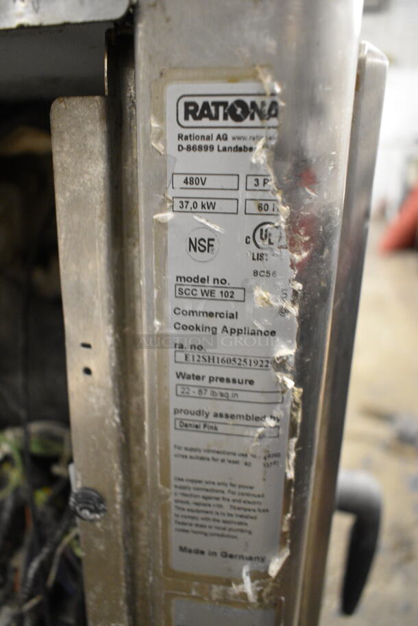 2 2016 Rational Stainless Steel Commercial Combitherm Self Cooking Center Convection Ovens on Commercial Casters. Top Model: SCC WE 62. Bottom Model: SCC WE 102. 480 Volts, 3 Phase. 2 Times Your Bid! - Image 12 of 12