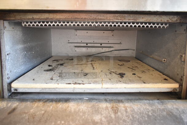Bakers Pride P46S Stainless Steel Commercial Countertop Electric Powered 2 Deck Pizza Oven w/ Broken Cooking Stones. 208 Volts, 1 Phase.  - Image 4 of 6