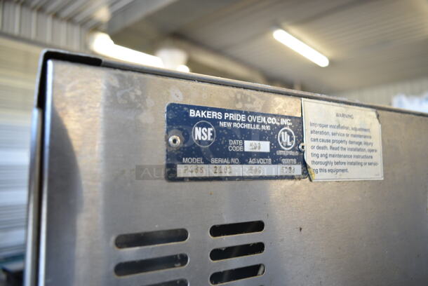 Bakers Pride P46S Stainless Steel Commercial Countertop Electric Powered 2 Deck Pizza Oven w/ Broken Cooking Stones. 208 Volts, 1 Phase.  - Image 6 of 6