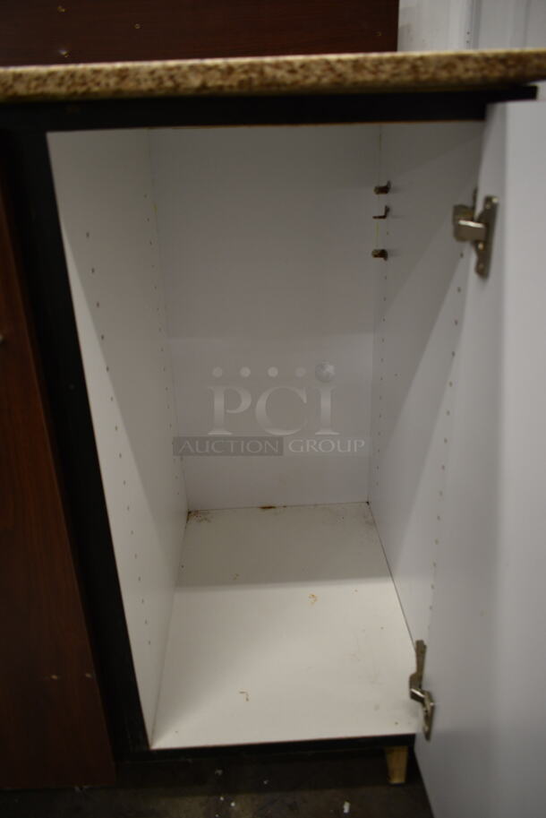 Wood Pattern Trash Can Shell w/ Counter, Trash Deposit Hole and 2 Doors. - Image 4 of 6