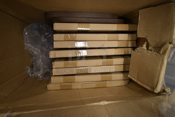 Box of BRAND NEW SCRATCH AND DENT! Lancaster Table & Seating 164SEATSQWAL Alloy Series Walnut Wood Seat for Alloy Barstools - Image 2 of 3
