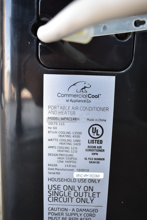 BRAND NEW SCRATCH AND DENT! Commercial Cool WPAC14RH Portable Air Conditioner and Heater. 13,500 BTU  Air Conditioning and 4,500 BTU Heating. 115 Volts, 1 Phase. Tested and Working! - Image 8 of 8