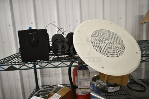 ALL ONE MONEY! Lot of Atlas C803 Coaxial Ceiling Mount Speaker, Gear Head SP3500ACB Speaker