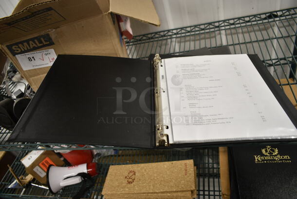 ALL ONE MONEY! Lot of 5 Plywood Pattern Wine List Covers, 5 Grey Wine List Binders, 2 Black Wine List Binders, 37 Kensington Pieces - Image 7 of 10