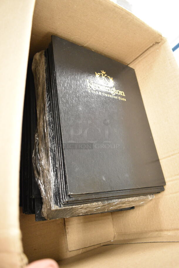 ALL ONE MONEY! Lot of 5 Plywood Pattern Wine List Covers, 5 Grey Wine List Binders, 2 Black Wine List Binders, 37 Kensington Pieces - Image 10 of 10