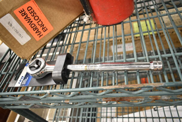 6 Items Including Pyle Megaphone, 6141A2510103 Pitco A2510103 Curved 1 1/2" Drain Pipe, TEQ TP731113C Wrench, Fire Extinguisher, Hardware. 6 Times Your Bid! We Will Not Ship The Fire Extinguisher.  - Image 6 of 12