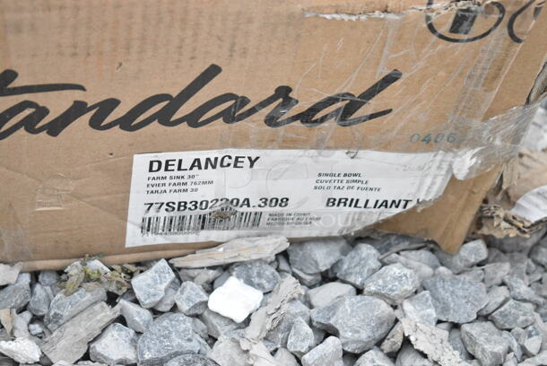 BRAND NEW SCRATCH AND DENT! American Standard 77SB33220A.308 Delancey 33" x 22" Cast Iron 4-Hole One Compartment Apron-Front Undermount Sink - Image 3 of 3