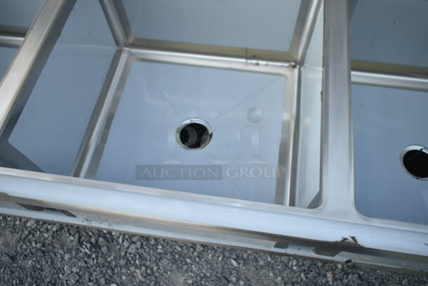 BRAND NEW SCRATCH AND DENT! Regency 600S42424224 Stainless Steel 4 Bay Sink w/ Dual Drain Board. No Legs. Bays 24x24x13.5. Drain Boards 22x26 - Image 6 of 9