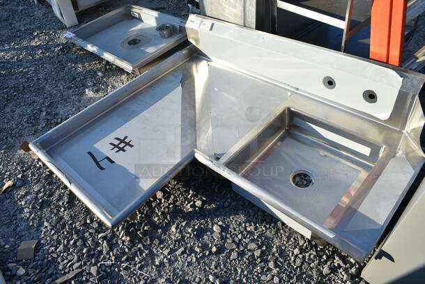 BRAND NEW SCRATCH AND DENT! Regency 600DDTI48L 4' 16-Gauge Stainless Steel Soiled L-Shape Dishtable - Left Island. No Legs.  - Image 2 of 6