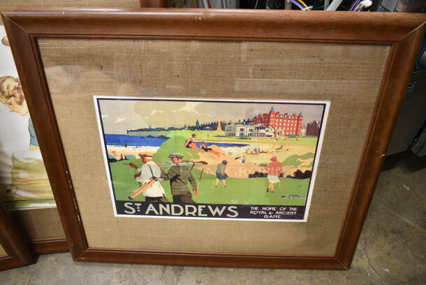 4 Framed Pictures Including Golfers. 4 Times Your Bid! - Image 2 of 5