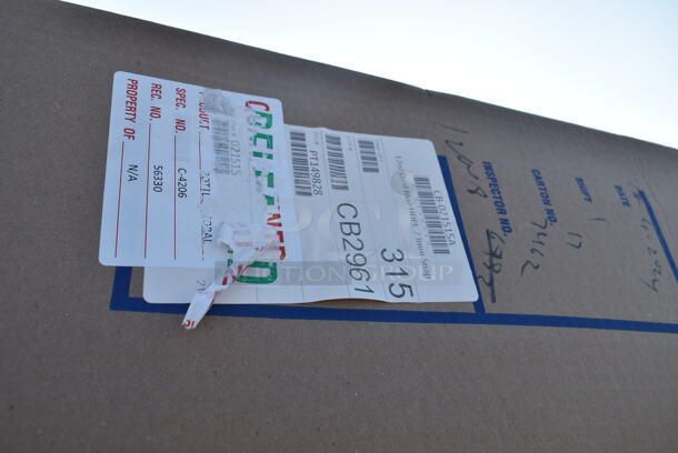 PALLET LOT of 14 BRAND NEW Boxes Including 21895151 Cato 95151 Warrior Red Surface-Mounted Fire Extinguisher Cabinet with Clear Pull-Cover for 10 lb. Fire Extinguishers, 427BASECNR50 Lancaster Table & Seating 50 lb. Black Round Concrete Umbrella Base,  CB2961. 14 Times Your Bid!  - Image 4 of 4