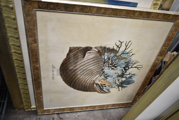 6 Framed Pictures Including Hummingbird, Shell, Designs. 6 Times Your Bid! - Image 9 of 10