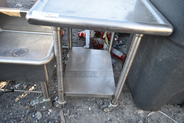 Stainless Steel Table w/ Under Shelf on Commercial Casters.  - Image 2 of 3