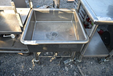 Stainless Steel Single Bay Mop Sink on Commercial Casters. 