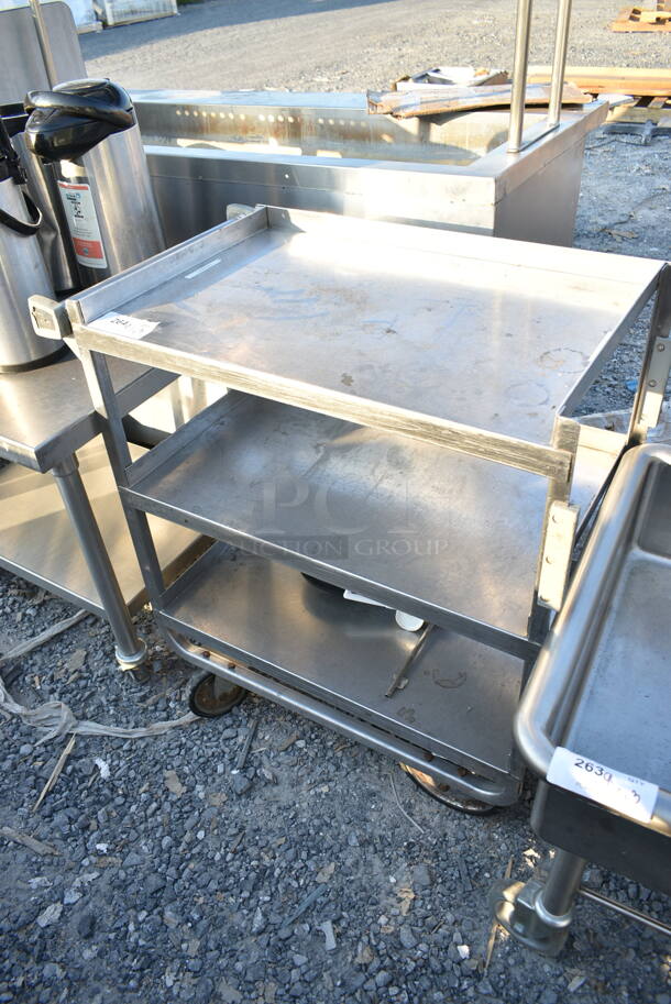 Stainless Steel 3 Tier Cart on Commercial Casters.  - Image 1 of 3