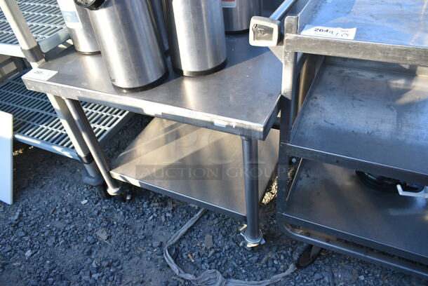 Stainless Steel Table w/ Under Shelf on Commercial Casters.  - Image 2 of 3