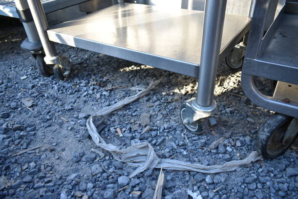 Stainless Steel Table w/ Under Shelf on Commercial Casters.  - Image 3 of 3